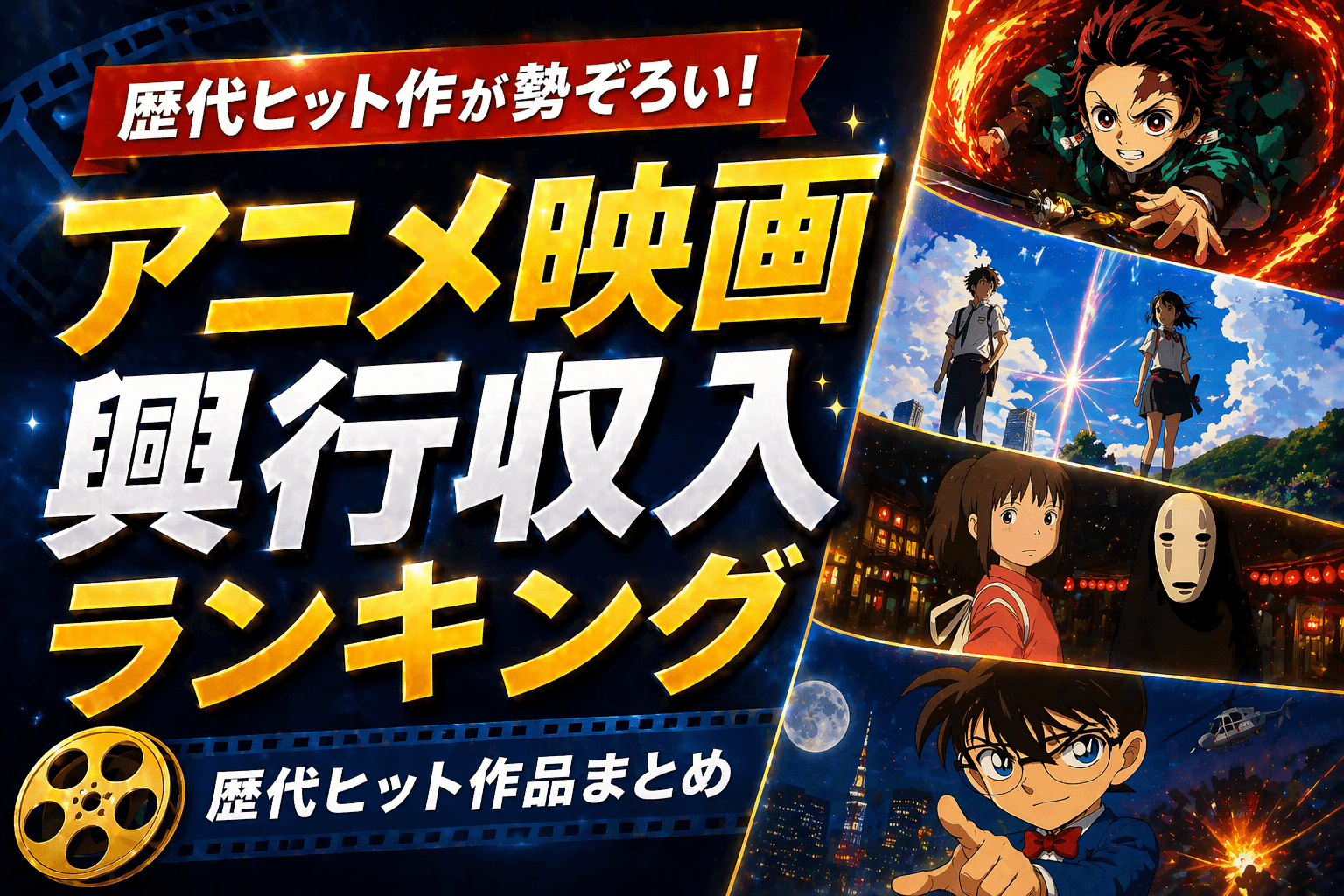 アニメ映画興行収入ランキング|歴代ヒット作品まとめ