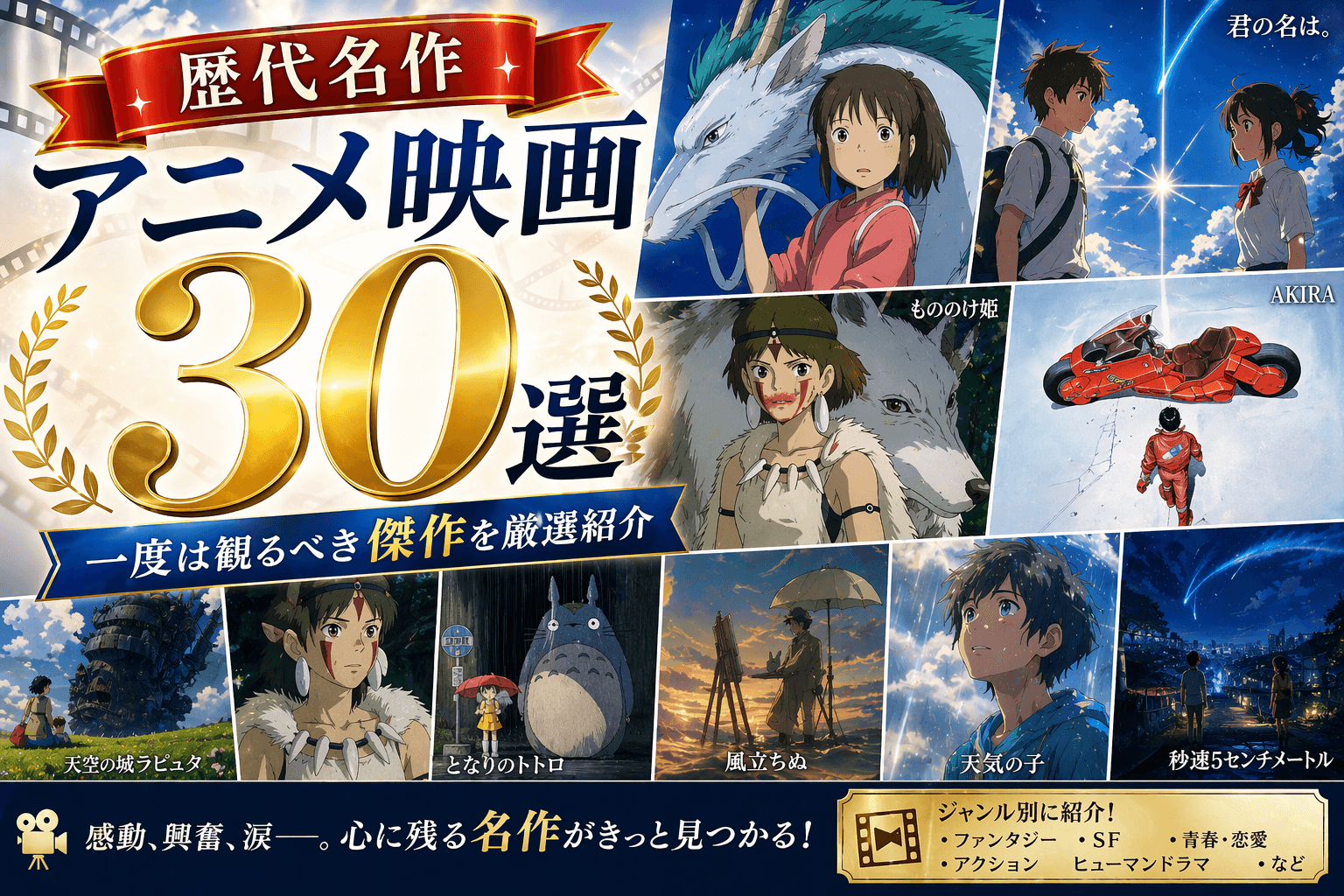 歴代名作アニメ映画30選|一度は観るべき傑作を厳選紹介