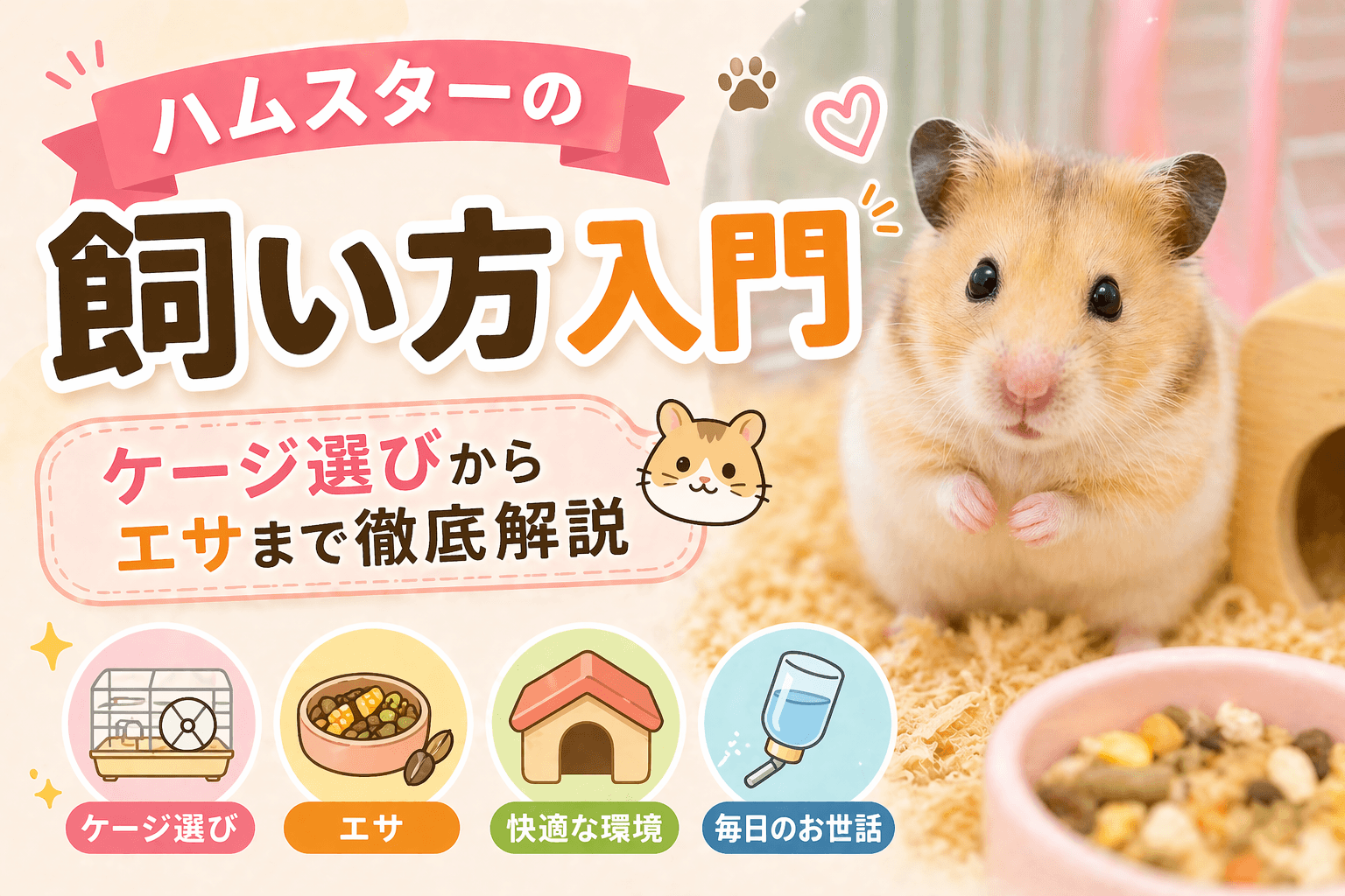 ハムスターの飼い方入門|ケージ選びからエサまで徹底解説